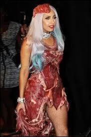 Quelle chanteuse s'est affichée avec une robe en viande lors des "MTV Video Music Awards" en 2010 ?
