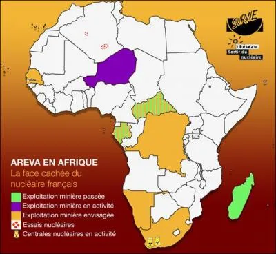Arevafric > La société nucléaire française a importé pour 3, 5 milliards d'euros d'uranium depuis les années 70 de ce pays d'Afrique : lequel ?