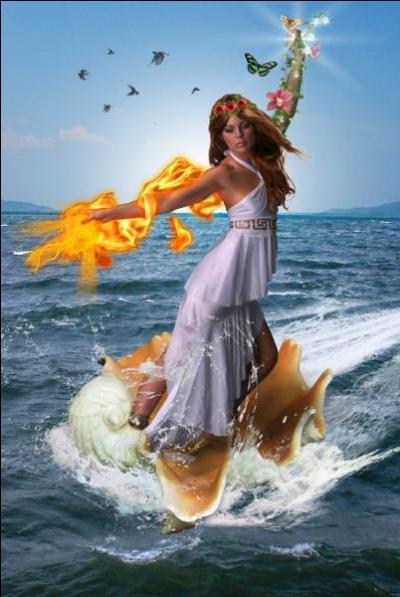 Selon une légende populaire, Aphrodite, déesse grecque de la beauté et de l'amour, est née dans un tourbillon marin.