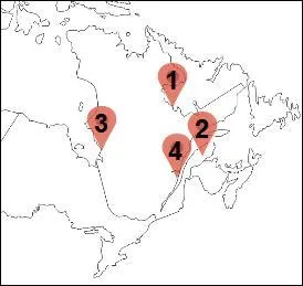 Par quel pion est désigné le village de Eastmain, dans la province du Québec ?