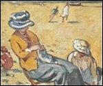 Qui a peint ce tableau intitulé "Conversation à la plage" ?