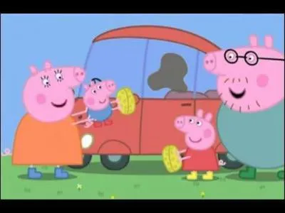 De quelle couleur est la voiture de Peppa ?