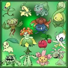 Cochez la liste des attaques de type Plante qui sont bien rangés de la moins forte à la plus forte :