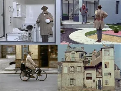 C'est une comédie française de 1958. Il a été réalisé par Jacques Tati. Jean-Pierre Zola, Adrienne Servantie, Jacques Tati font partie de la distribution.
Ce film parle de la disparition de "l'Ancien monde". On promet une vie meilleure grâce à la propriété privée mais celle-ci est régie par des boutons comme dans la cuisine de Mme Arpel. Monsieur Hulot préfère "l'Ancien monde".
Quel est ce film ?