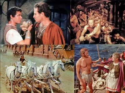 C'est un péplum américain de 1959, il a été réalisé par William Wyler.
Charlton Heston, Jack Hawkins, Haya Harareet, Stephen Boyd, Hugh Griffith  font partie de la distribution. 
Une amitié brisée va provoquer la déchéance d'une personne. Il ne lui restera que les courses de chars et une bataille navale pour survivre.
Quel est ce film ?