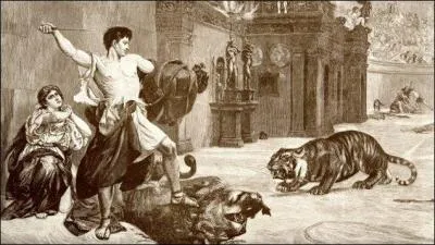 Combattant les bêtes féroces dans l'arène.