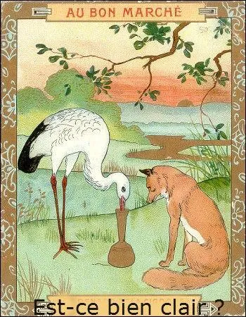 Qui, dans une fable de La fontaine, se vit servir un brouet clair dans une assiette, et ne put en attraper miette ?