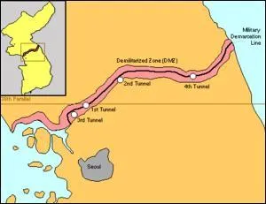 Quelle est la longueur de la zone coréenne démilitarisée ?