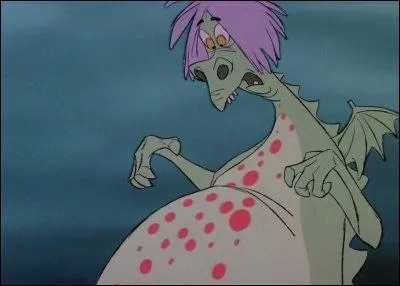 En quoi s'est transformé Merlin pour que la sorcière ait des boutons ?