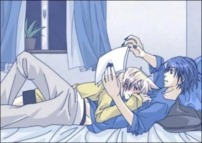 Que faisait Kaito quand Len est allé dans ses bras ?