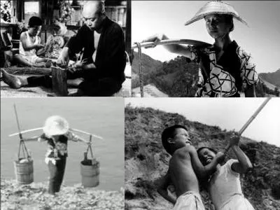 C'est un film dramatique japonais de 1960, il a été réalisé par Kaneto Shindo.
Taiji Tonoyama, Nobuko Otowa, Shinji Tanaka, Masanori Horimoto font partie de la distribution. 
Une famille attachée à une terre ingrate, difficile qui fait tout pour survivre. En plus, cette terre (qui est une île) na pas d'eau ! 
Ce film n'a pas de dialogue, bien que sonorisé ! 
Quel est ce film ?