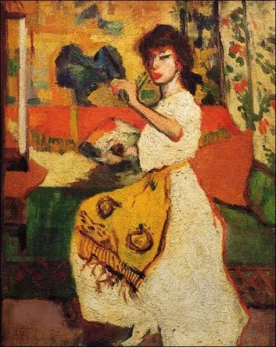 Qui a peint cette femme au chevalet ?