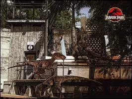 Dans le premier film, comment nourrissent-ils les Vélociraptors ou "Raptors" ?