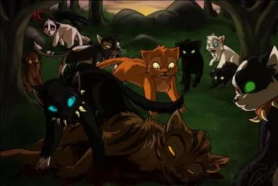 Beaucoup plus tard, Etoile du Tigre et Flèche Grise viennent à sa rencontre lui proposer un marché : si Fléau tue Etoile de Feu, il aura une grande partie du territoire des Clans.
Fléau accepta. Etoile du Tigre ordonne d'attaquer, mais Fléau refuse en déclarant que c'était lui le chef.
Furieux, le chef se jette sur lui. 
Comment Fléau le tuera-t-il ?