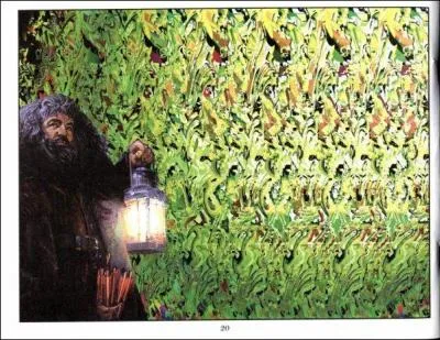 Qui se tient à la droite de Hagrid dans la forêt interdite ?