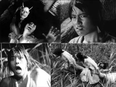 C'est un film dramatique et d'horreur japonais de 1964, il a été réalisé par Kaneto Shindo.
Nobuko Otowa, Jitsuko Yoshimura, Kei Sato font partie de la distribution. 
La guerre provoque des horreurs, de la misère. Ces deux femmes n'hésiteront pas à assassiner les samouraïs blessés pour les voler ! 
Quel est ce film ?