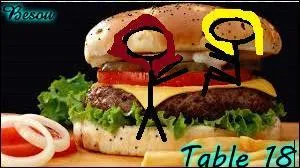 - Wouah ! Un hamburger ! Puis-je le prendre ?
- Sûrement pas, répond Lola, ce n'est pas pour nous. Sais-tu au moins d'où vient le hamburger ?