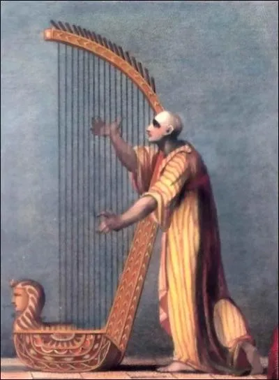 Quel est cet instrument développé à partir de l'arc de chasse et utilisé depuis l'Ancien Empire ?