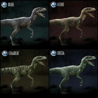 Comment s'appellent les quatre Velociraptors ?
