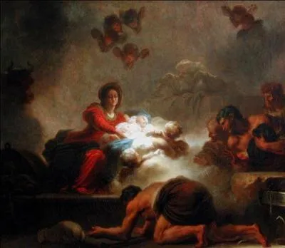 Quel est ce célèbre tableau de Jean Honoré Fragonard, exposé au Louvre, qui a été réalisé sur le thème de la Nativité ?