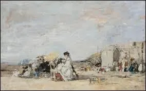 Qui a peint le tableau " Dame en blanc sur la plage de Trouville" ?