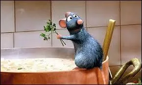 Où se place le petit rat bleu-gris Rémy pour guider Linguini et lui attribuer ainsi ses talents de cuisinier ?