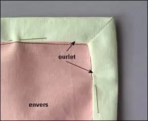 Que fait-on quand on replie une fois le tissu sur son envers ?