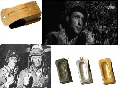 Avant le débarquement, le lieutenant-colonel Vandervoort de la 82e division aéroportée présente un jouet à « 5 sous » à ses hommes et explique comment on doit l'utiliser, « pour un clic, doit répondre 2 clics ». Il y a une erreur majeure dans cette séquence par rapport à la réalité.
A vous de la trouver !