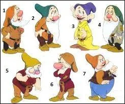 Voici les sept nains de « Blanche Neige et les sept nains ». Quel numéro porte « Prof » ?