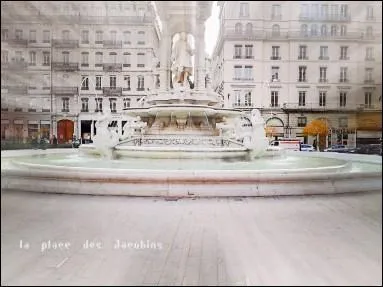 Quel mat&eacute;riau a-t-on utilis&eacute; pour la construction de la fontaine des Jacobins &agrave; Lyon ?