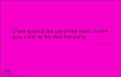 Ma boisson favorite est un cocktail à base de whisky et de carottes... '