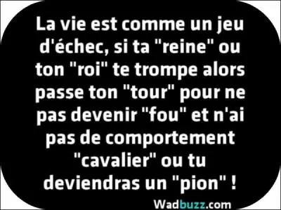 Je rappelle qu'aux échecs... '