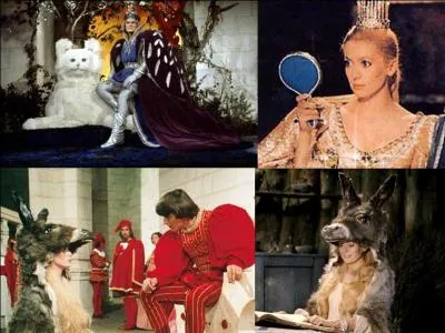 C'est un conte musical français. Il a été réalisé par Jacques Demy.
Catherine Deneuve, Delphine Seyrig, Jacques Perrin, Jean Marais font partie de la distribution. 
Une reine, mourante, demande à son mari de se remarier avec une femme encore plus belle qu'elle Cela coûtera la vie à un animal.
Quel est ce film ?