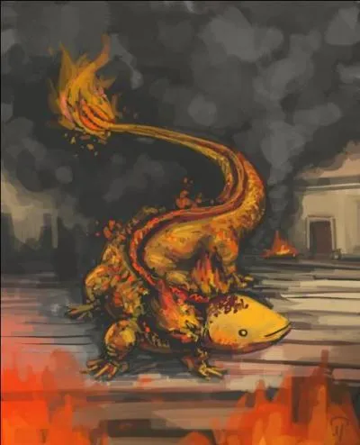 Insensible au feu, cette créature est capable de s'y baigner et de l'éteindre :