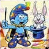 Petit &ecirc;tre bleu habitant dans un village de champignons, il tente de devenir un grand magicien, c'est :