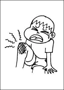 Louis est tombé et s'est égratigné les...