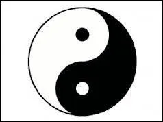 Ce symbole repr&eacute;sente le Yin et le Yang. De quelle couleur est le Yin ?
