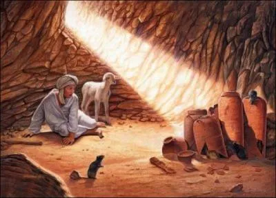 En 1947, à quel endroit près de la mer Morte un berger palestinien a-t-il trouvé ces rouleaux de cuir, sur lesquels une grande partie de l'Ancien Testament est écrite ?