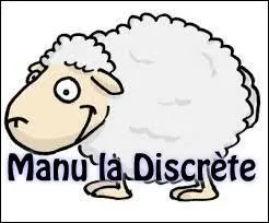 Allongée sur sa couverture, Manu la Discrète n'arrivait pas à dormir. Elle décida de compter les moutons pour s'endormir. Comment dit-on « mouton » en anglais ?