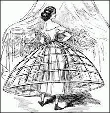 Jupe de dessous garnie de baleines ou de lames d'acier flexibles :