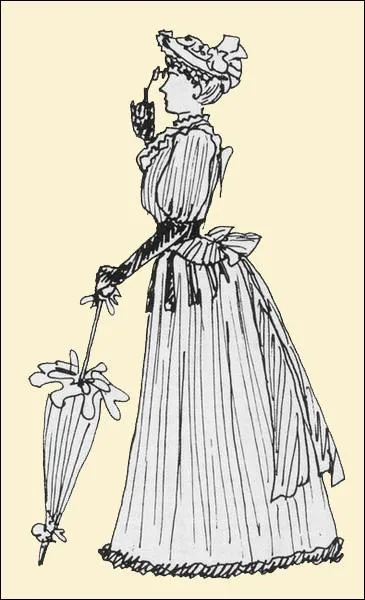 Vêtement féminin du XIXe siècle, constitué de deux pans de dentelles qu'on laisse flotter derrière la robe :