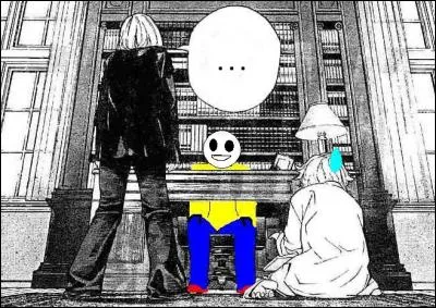 - Sam : "Ah d'accord, tout est clair maintenant. Sinon, ça vous dit de finir par un petit jeu ?"
- Mello : "Mouais... "
- Near : "Pourquoi pas ?"
- Sam : "Ok, alors dites-moi des informations et les joueurs devront cocher celle(s) qui est(sont) juste(s)."