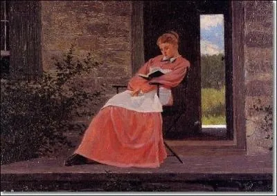 Qui a peint "Jeune fille lisant sur un porche de pierre" ?
