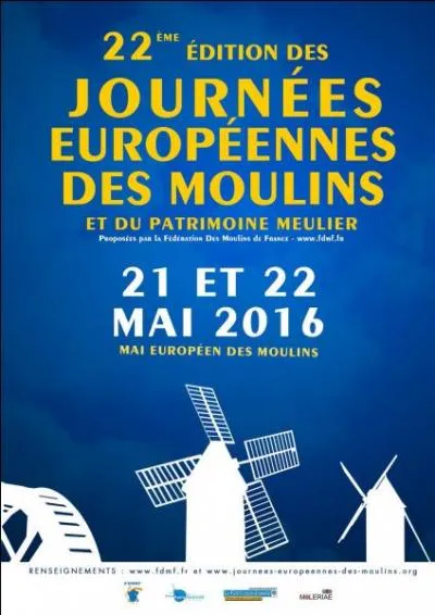 La 19e édition des Journées du Patrimoine de Pays et des Moulins a lieu chaque année au mois de mai. Quel sera le thème retenu pour l'année 2016 ?