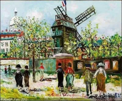 Qui est l'auteur de cette huile sur toile qui représente le célèbre "Moulin de la Galette" de Montmartre dans le 18e à Paris ?
