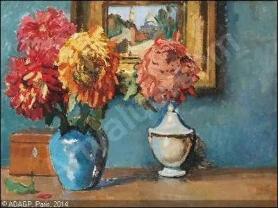 Quel peintre d'origine néerlandaise, a peint ces vases de chrysanthèmes ?
