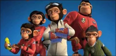 Dans " Les Chimpanzés de l'espace", Med Hondo prête sa voix au vieux singe habillé en Kaki ( en bas à droite). Ce singe porte le nom de la ville où se trouve le centre spatial de la N.A.S.A..