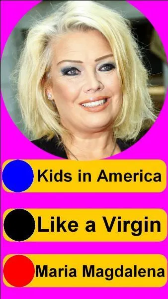 Sur quel bouton, allez-vous appuyer pour écouter Kim Wilde ?