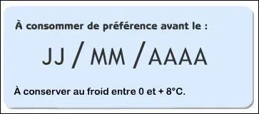 La Date Limite d'Utilisation Optimale ou DLUO se caractérise notamment par l'indication suivante « à consommer de préférence avant ».