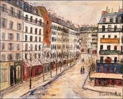 Quel artiste, fils de la peintre Suzanne Valadon, peint vers 1910 cette toile intitulée "Rue Custine à Montmartre" ?